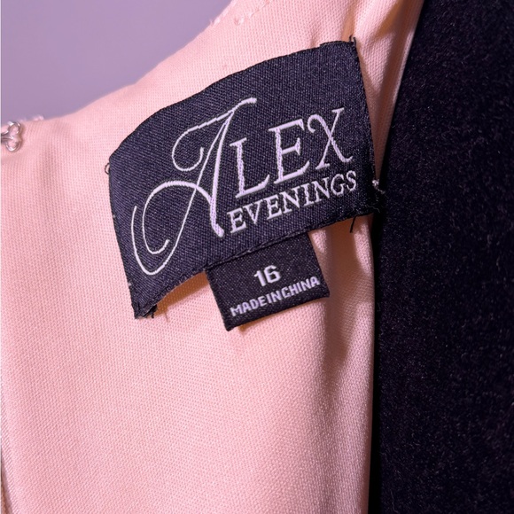 Alex Evenings Embroidered Midi Dress Sleeves Illusion Size 16 NWT - Picture 8 of 9